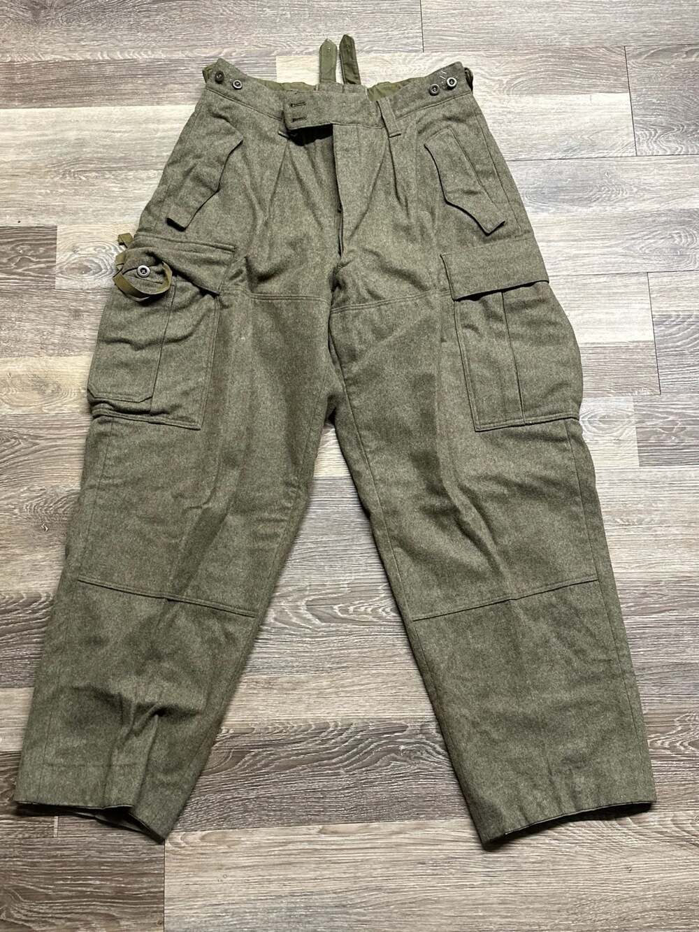 Vintage 1960 German Military Wool Cargo Trousers 170/86/76 Oberrh. Kleiderw.